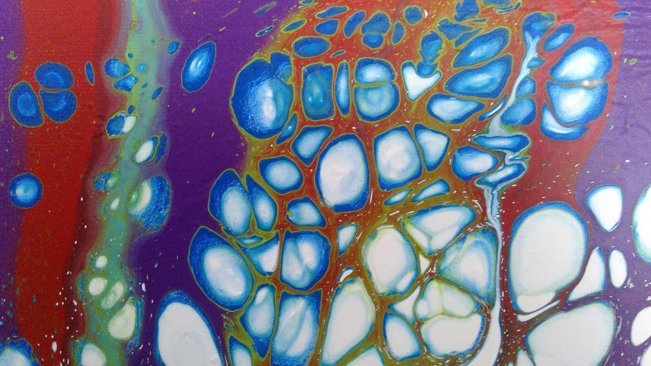 WONDERFUL CELLS WITH HOUSE PAINTS IN ACRYLIC POURING