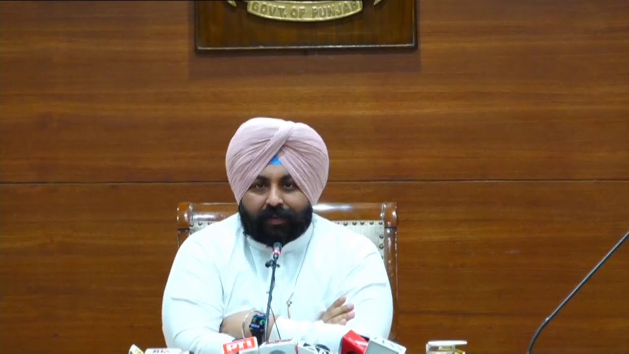 [Live] IPR & Education Minister Harjot Singh Bains interacting with mediapersons at Punjab Bhawan.