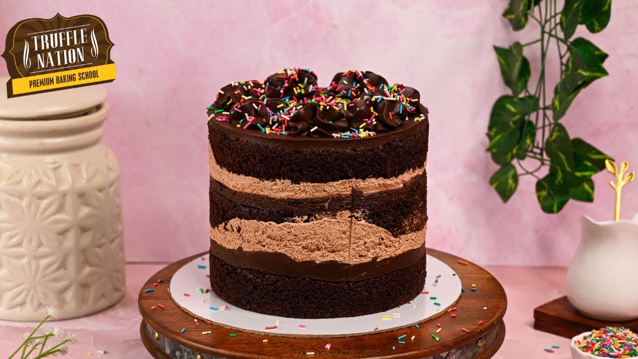 The Best Naked Chocolate Cake - Easy to Make Eggless Cake Recipe | Truffle Nation