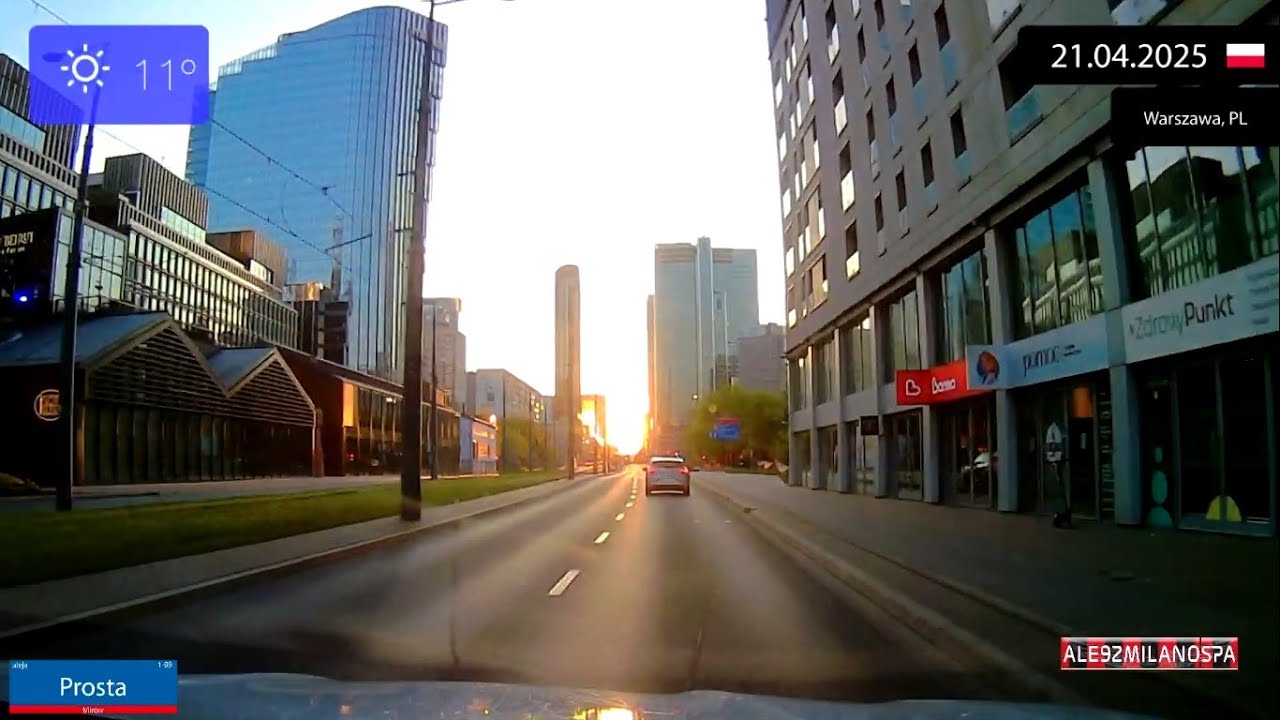Driving through Warszawa (Poland) 21.04.2025 Timelapse x4