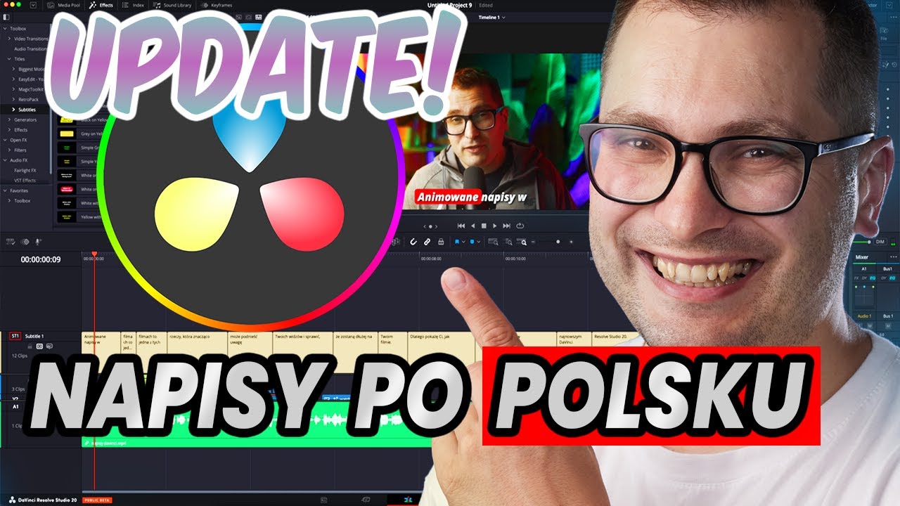 Napisy po Polsku w DaVinci Resolve 20? TO DZIAŁA!