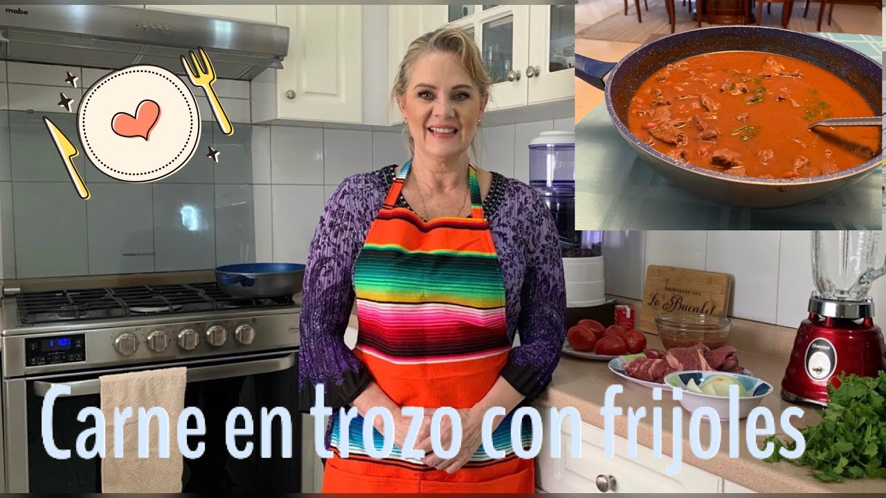 CARNE EN TROCITOS CON FRIJOLES