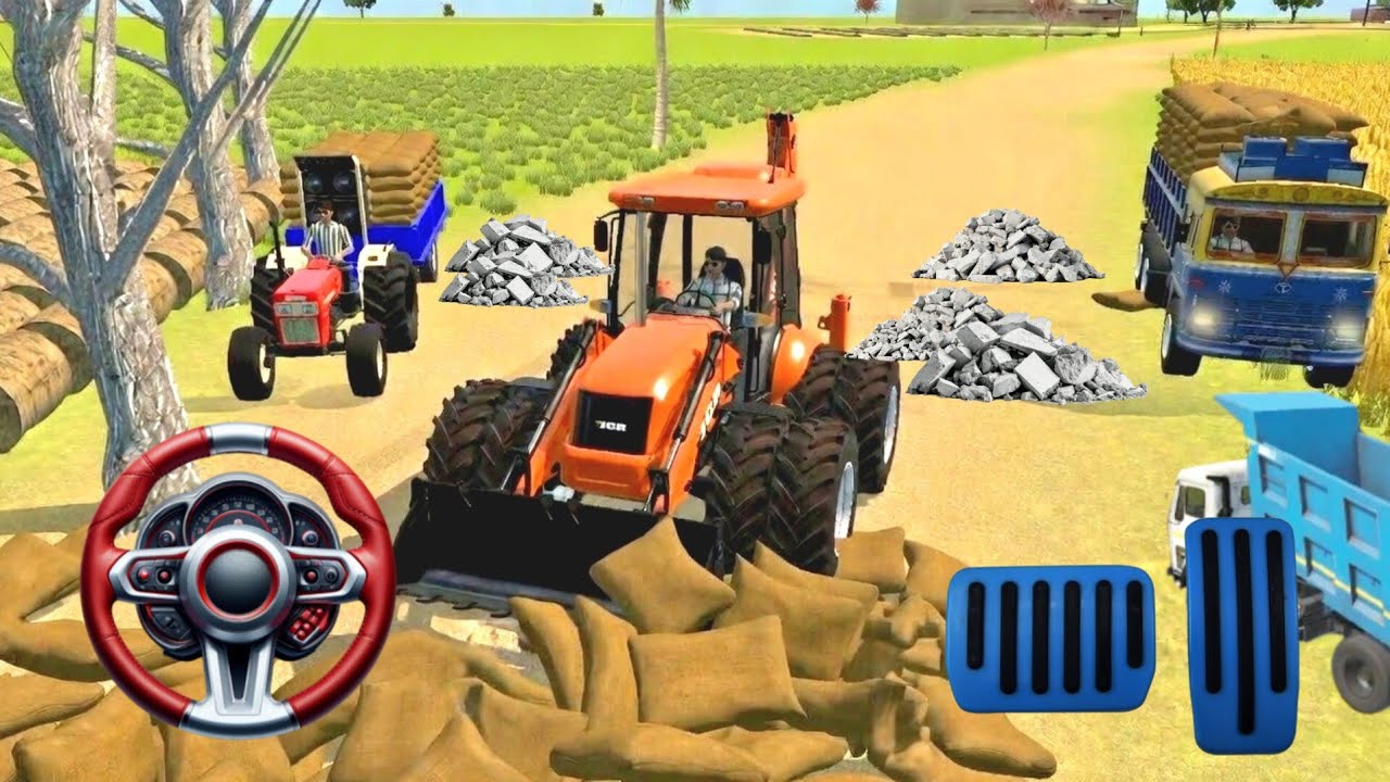 😱Heavy Loading Challenge🔥 Truck Mein bori loding kar diya| Ultimate Gaming Fun 🤣 #dj #tractor