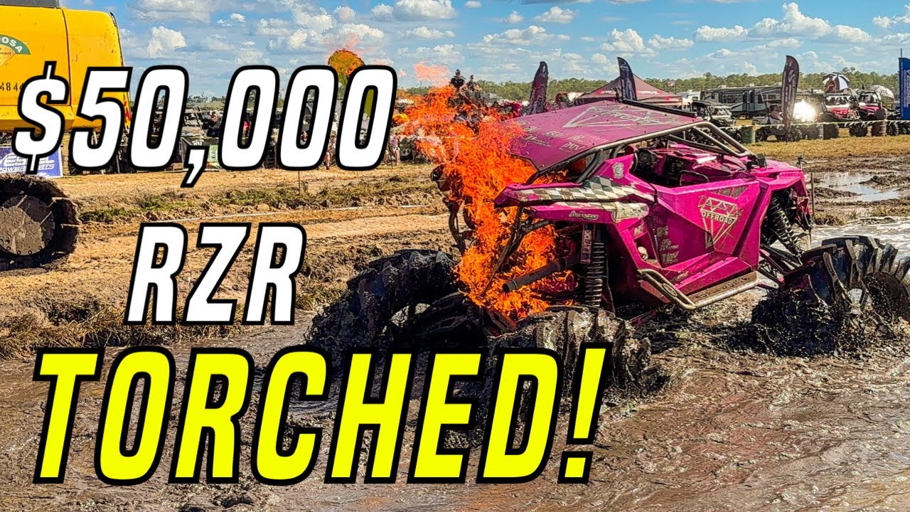 RZR загорелся в ловушке BIG TIRE в яхт-клубе Redneck | King of the Deep