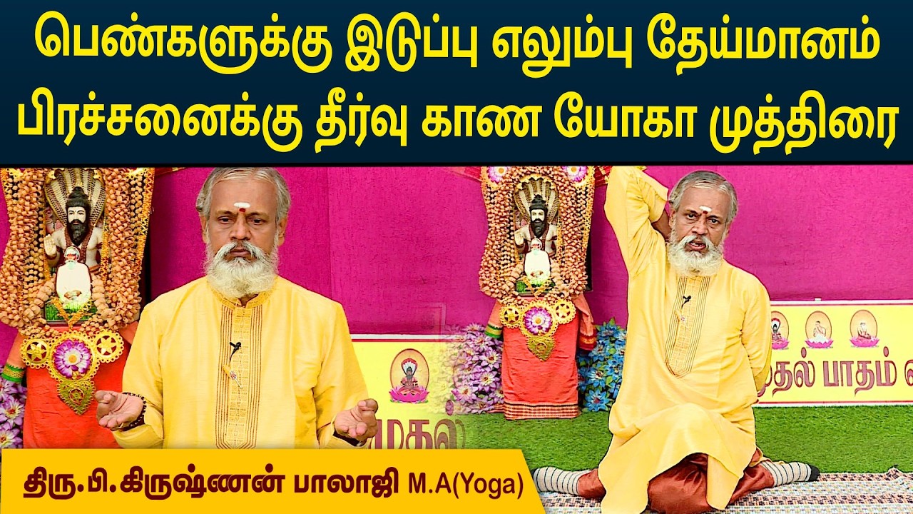 பெண்களுக்கு இடுப்பு எலும்பு தேய்மானம் பிரச்சனைக்கு தீர்வு காண யோகா முத்திரை |Krishnan Balaji|MEGA TV