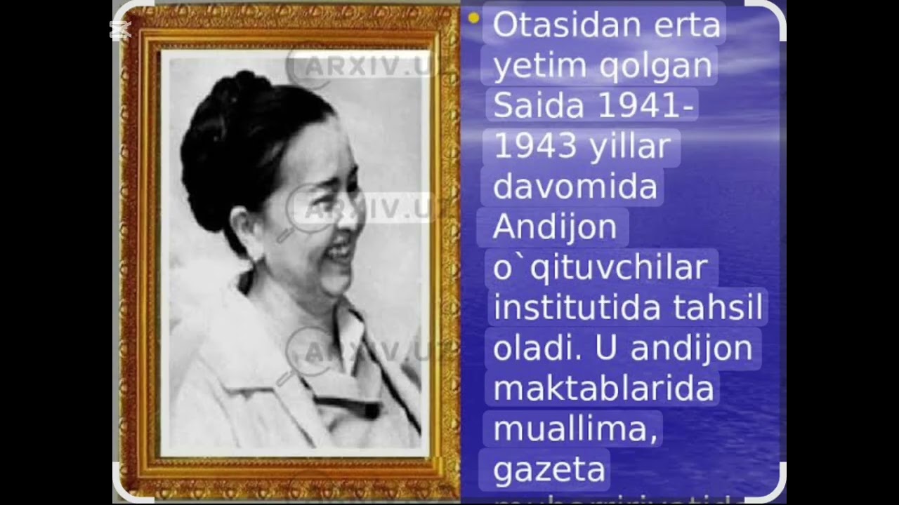 Parkent tumani axborot-kutubxona markazi  Saida Zunnunova tavalludiga bagʼishlangan vidoroligi