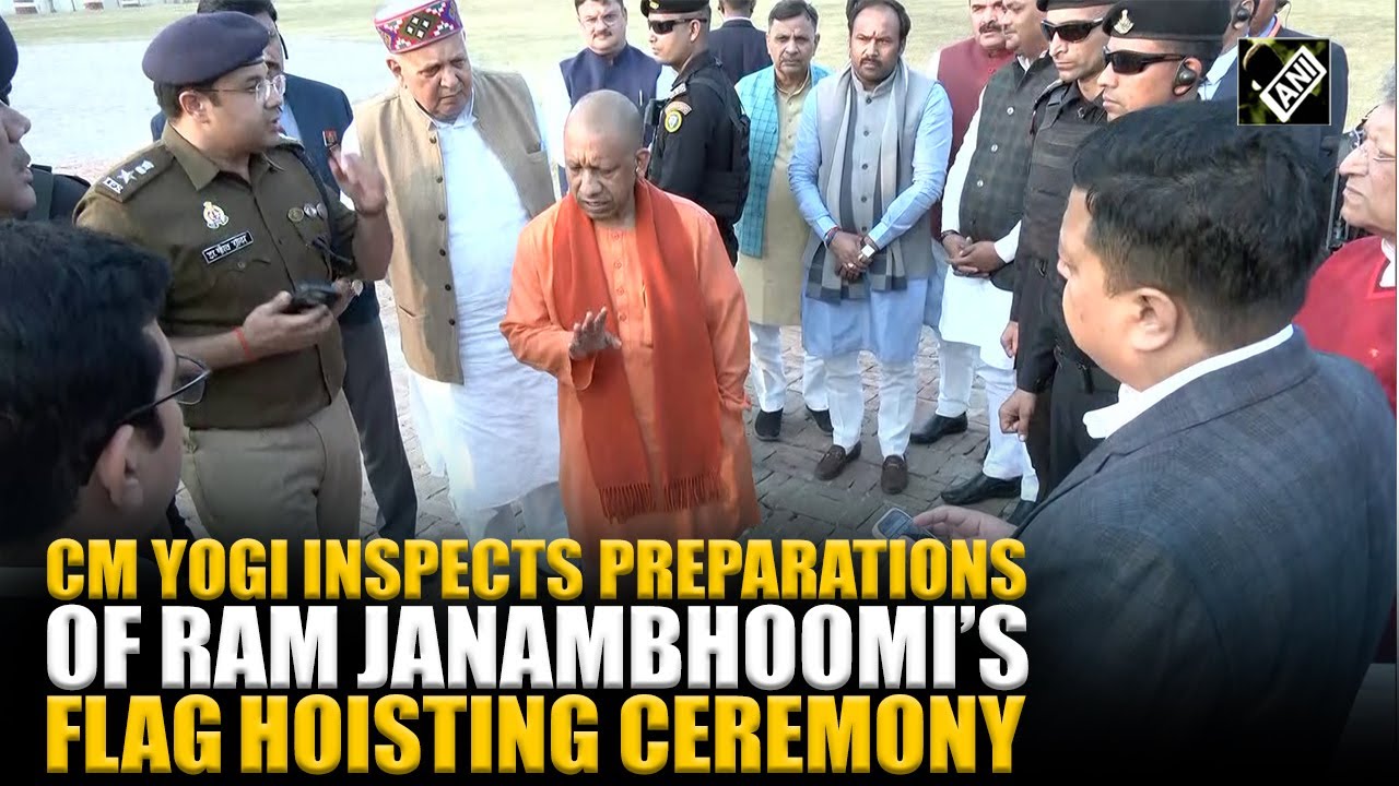UP CM Yogi Adityanath reviews preparations ahead of historic flag hoisting ceremony in Ayodhya