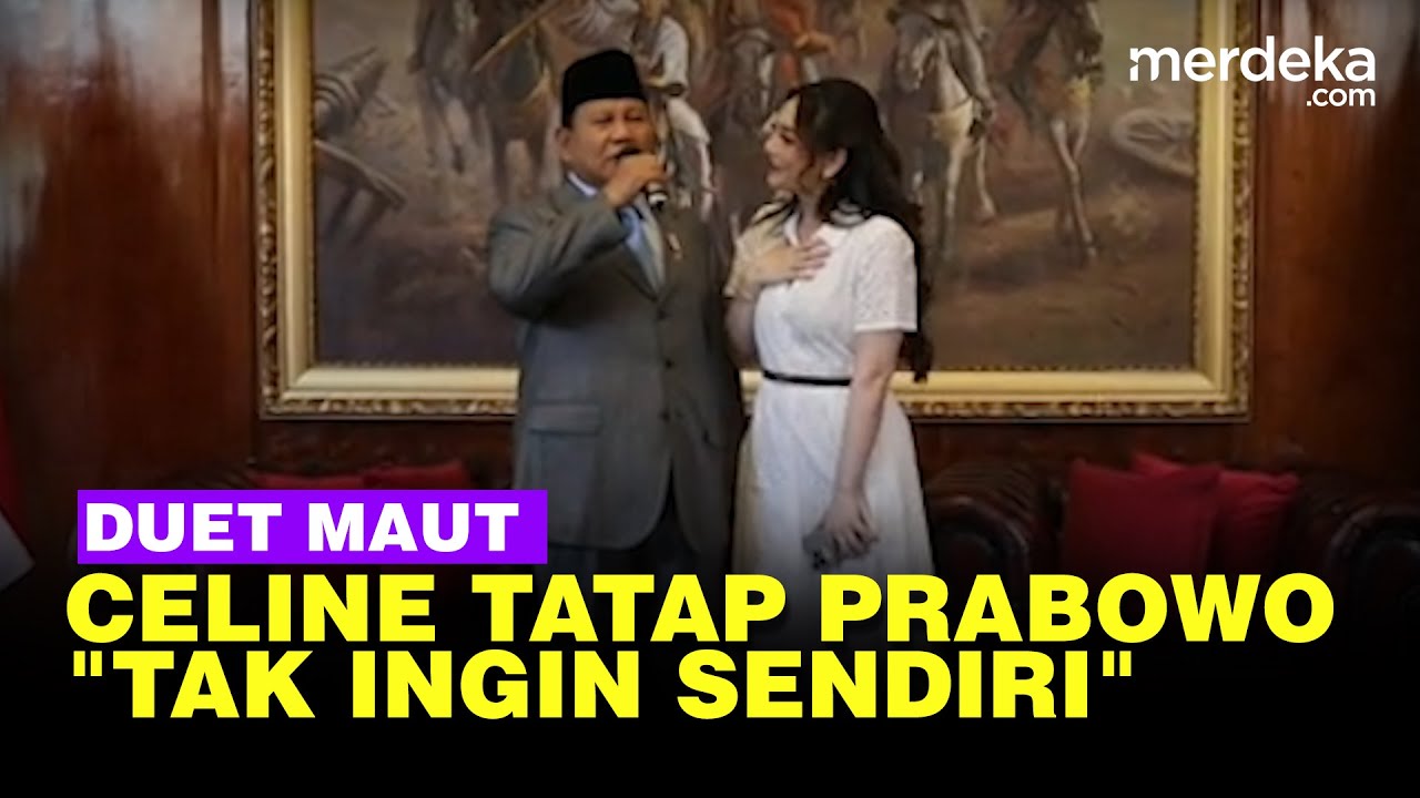 Tatapan Celine ke Prabowo Saat Duet Nyanyi 