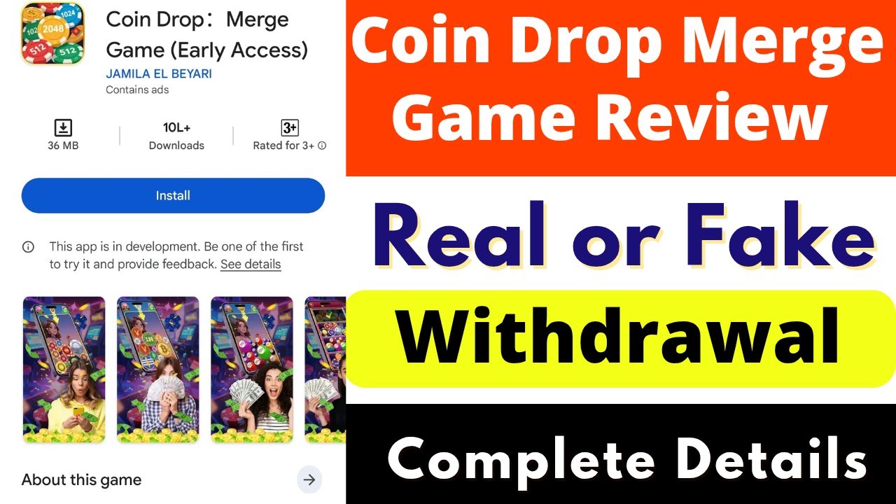 Coin Drop Merge Game Real or Fake | Coin Drop Merge Game Withdrawal | Coin Drop Merge Game Review