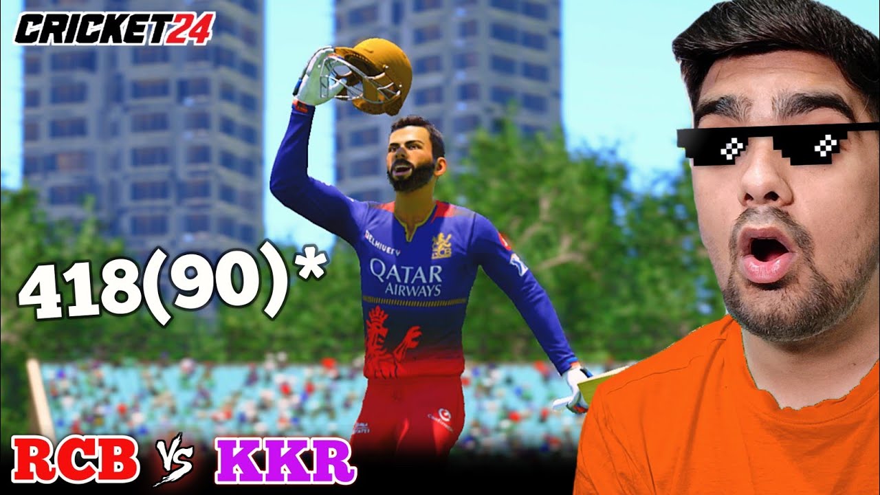 RECORD! 418(90)* Virat Kohli RCB Vs KKR IPL 2025 (Cricket 24)