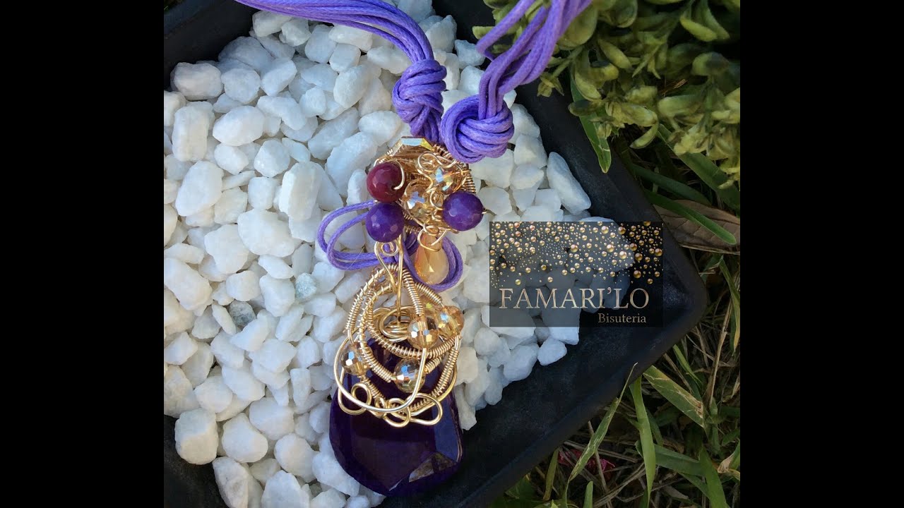 Collar Ágatas Decorada (bisuteria) alambrismo