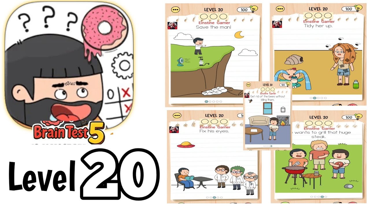 Brain test 5 level 20 Full Guide Walkthrough Solution