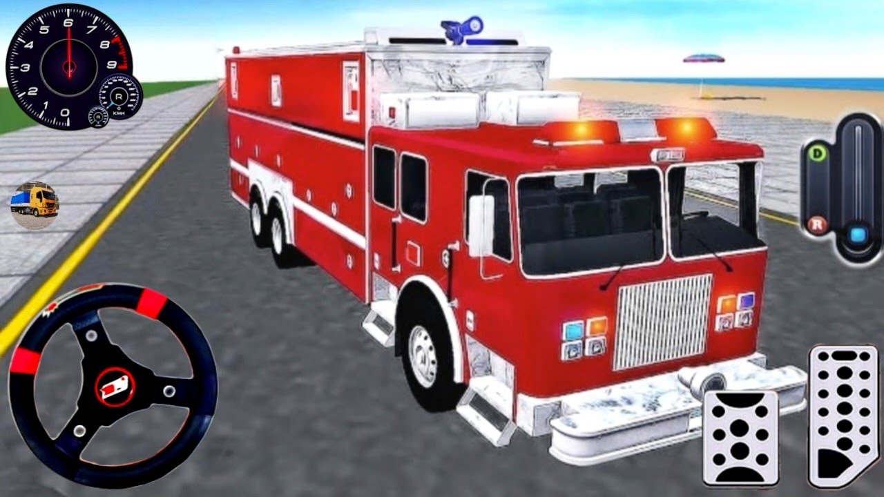 Truck Pemadam Kebakaran Panjang Padamkan Api Besar - Mobil Balap Simulator Android Gameplay