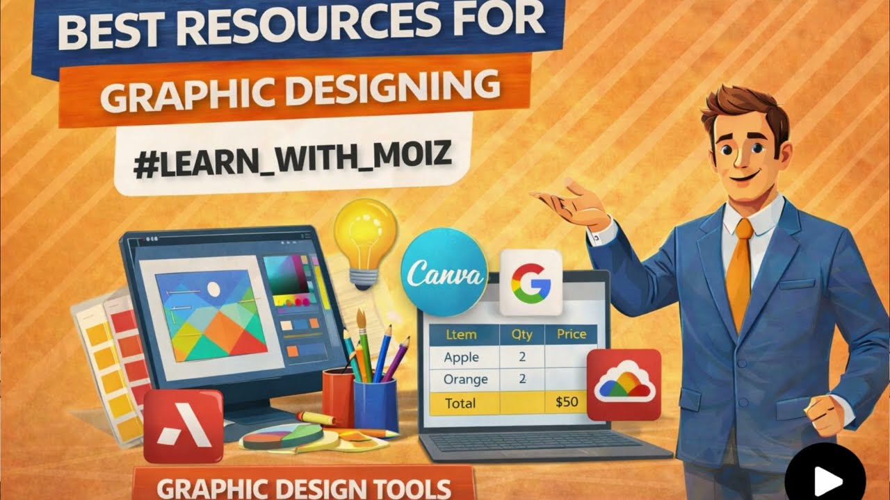 Best Free Graphic Design Resources for Beginners | Learn With Moiz