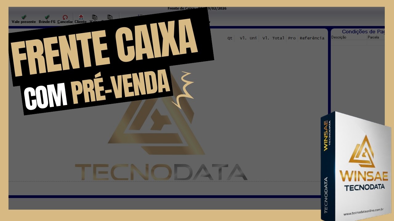 Frente de caixa com pré-venda. Tecnodata Sistema WinSAE