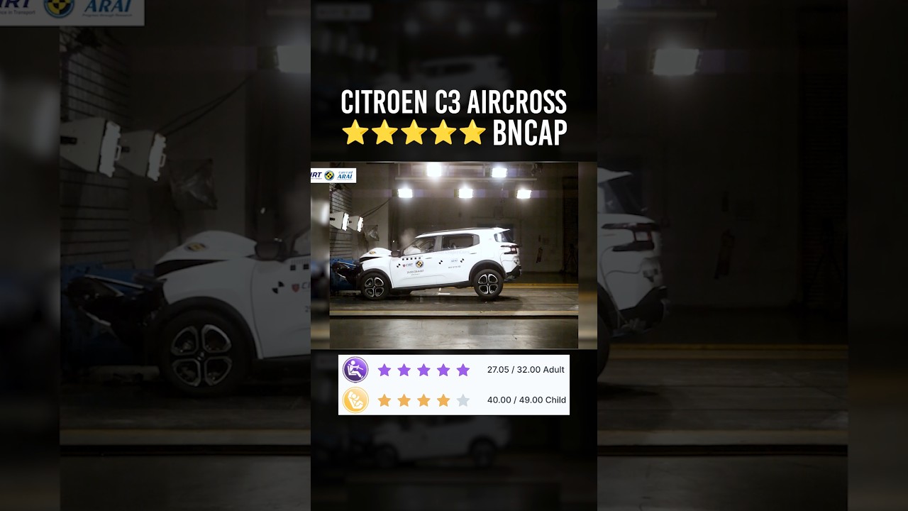 Citro&euml;n C3 Aircross &mdash; последний автомобиль, получивший пятизвездочный рейтинг Bharat NCAP #PowerD...