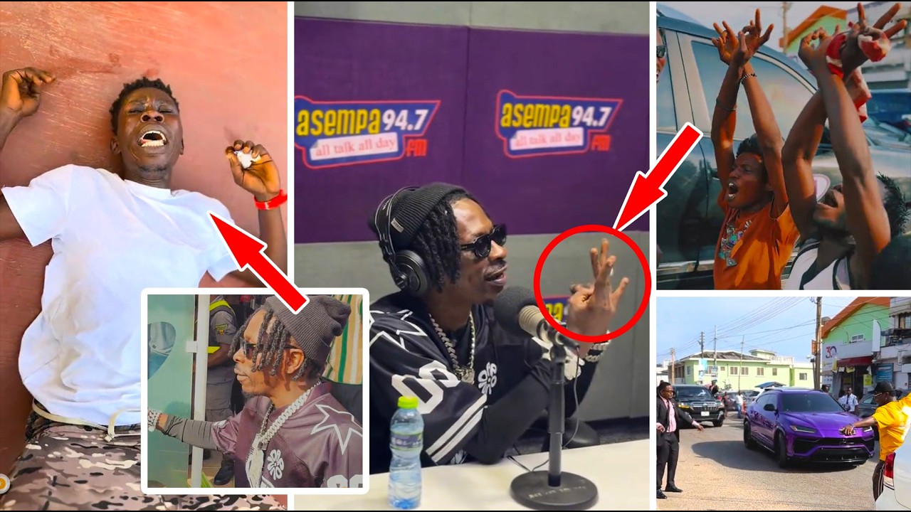Heat;🔥Moment Shatta Wale arrives AsempaFM, Die Hard SM symbol everywhere ready to Full O2 Arena