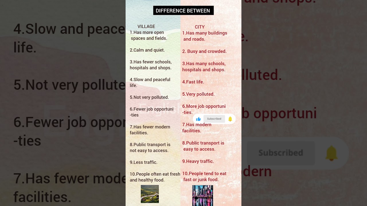 Village and City Difference