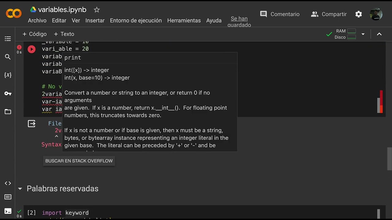Nombrar Variables en Python