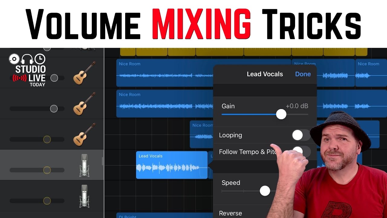 Как изменить громкость в GarageBand iOS (iPad/iPhone)