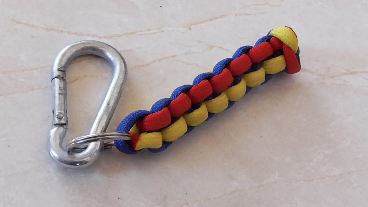 How To Tie A Trinagle Stitch 3 Color Paracord Keychain