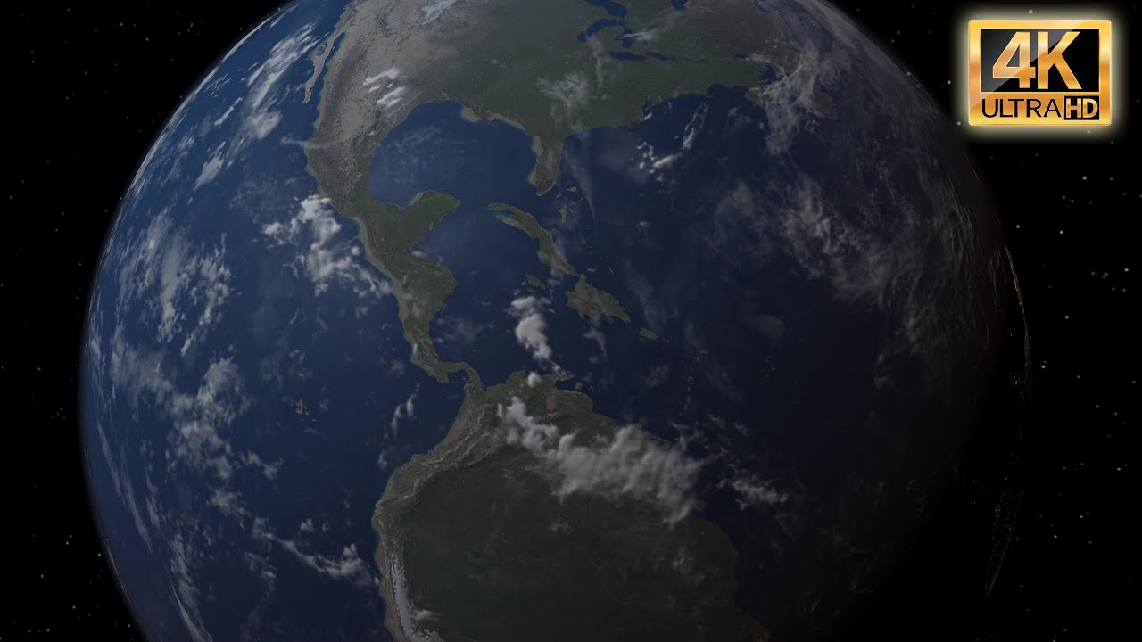 Earth spinning in space 4K video -Земля вращается в космосе - Universe Sandbox Music relaxing