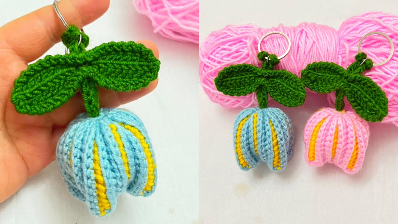 This Crochet Tulip Keychain Looks So Real 🌷 | Easy & Cute Amigurumi Flower Tutorial