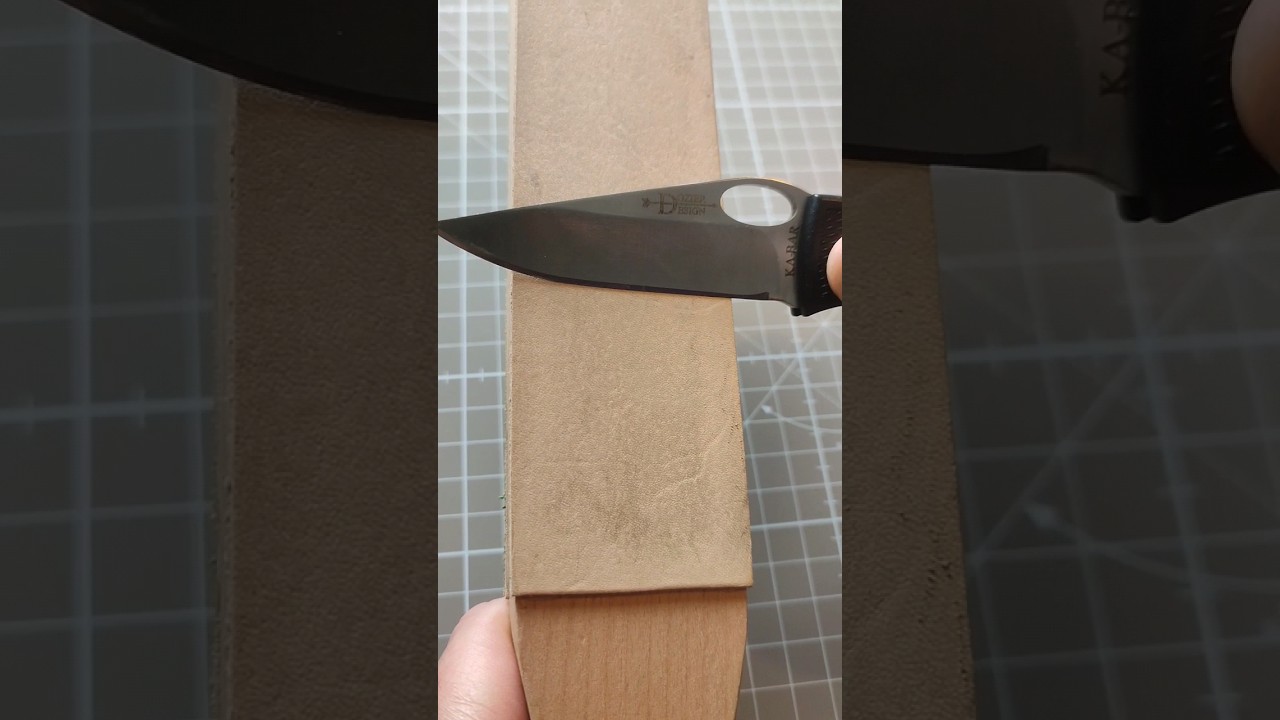 Trouver l'angle de ton couteau sur un cuir - Find your knife's angle on the leather #cuir #stropping