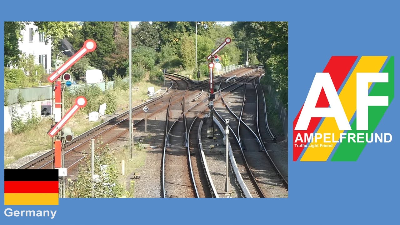 Formhauptsignale der Hamburger S-Bahn (S1) gehen in Fahrt und Haltstellung