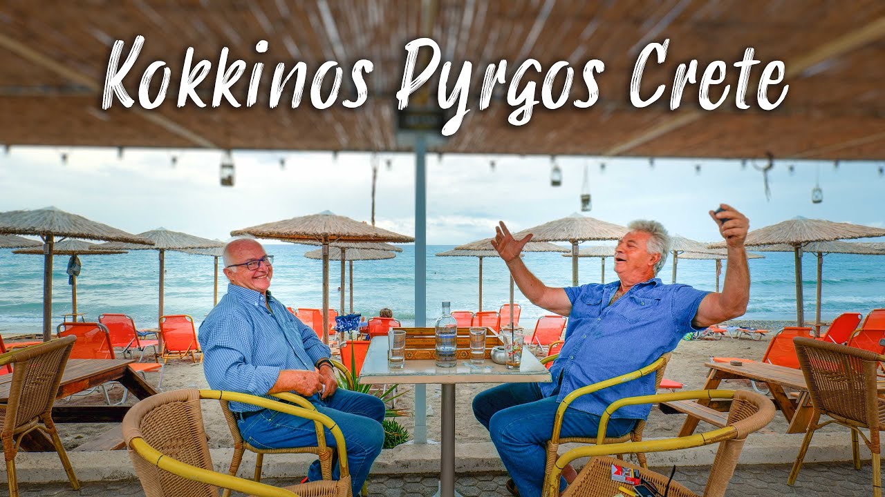 Kokkinos Pyrgos Crete, walking tour 4K, Greece 2022