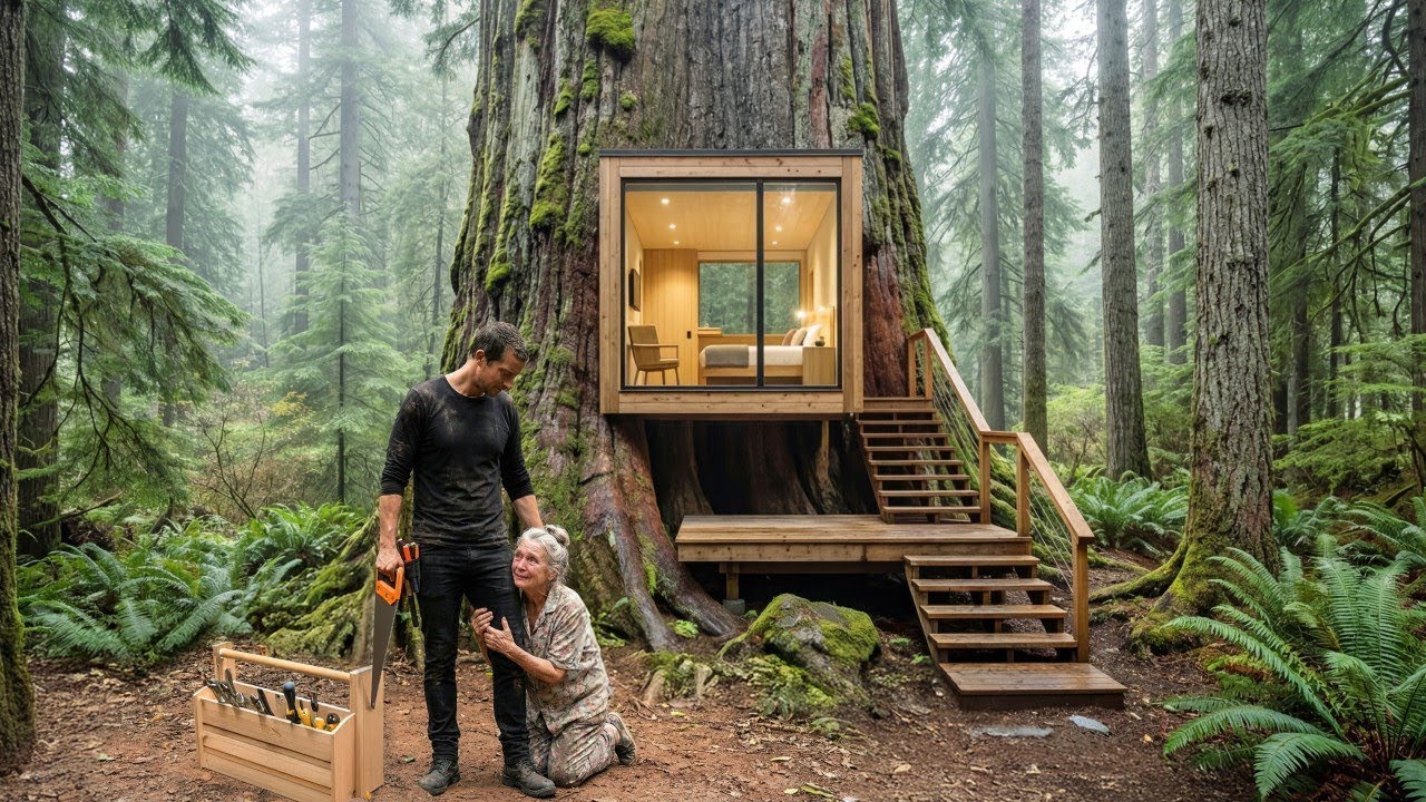 Building a House in the Forest (ASMR) – This Man Saved an Old Woman’s Life by Building a Modern Home