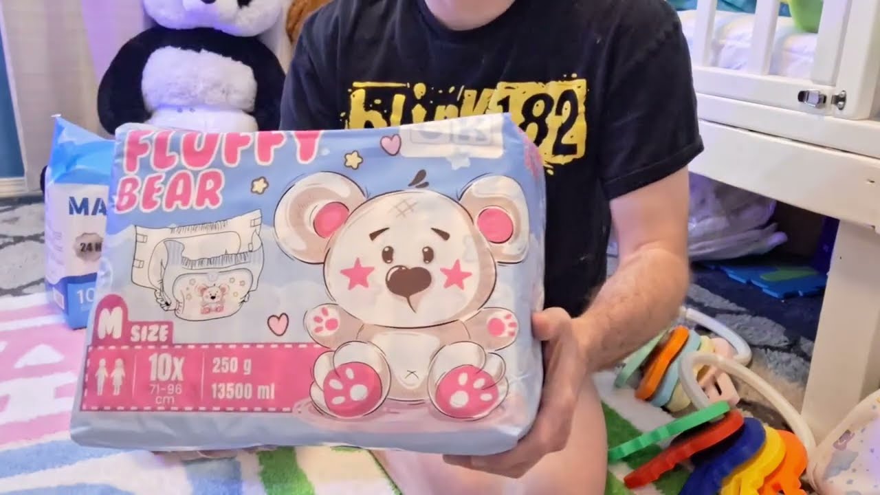 Подгузники для взрослых Cloudrys Fluffy Bear, My Inner Baby, симпатичные подгузники объемом 13 50...