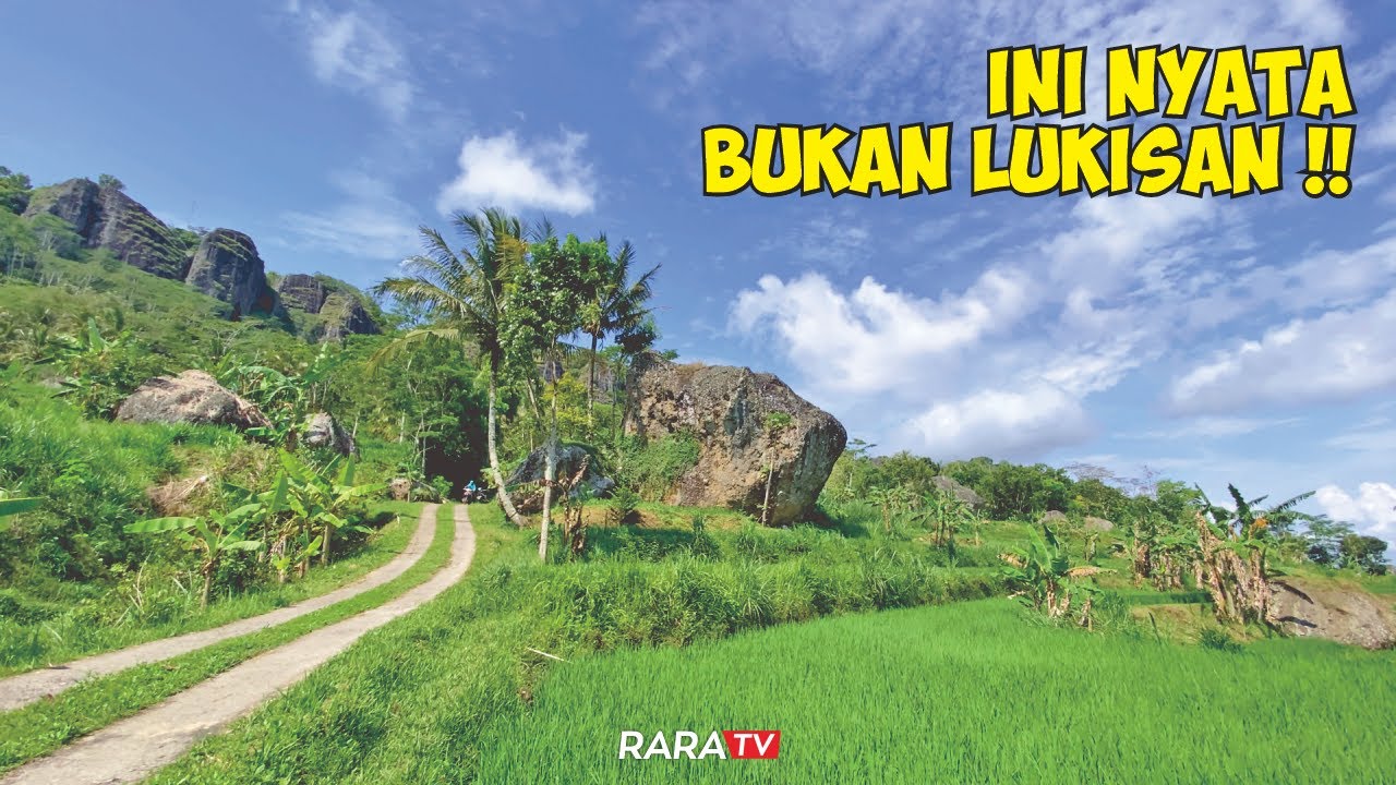 BATU – BATU SEBESAR RUMAH BERTEBARAN DI TENGAH SAWAH DESA TERBAH ❗❗ SANGAT INDAH