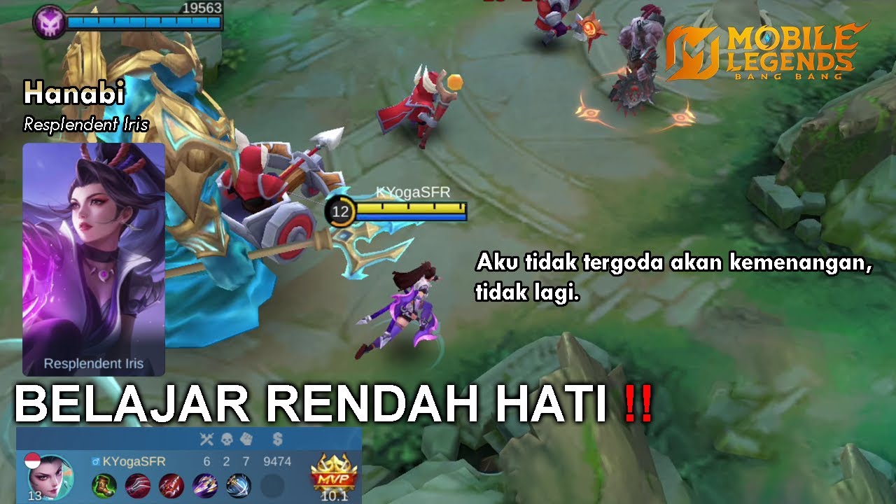 BELAJAR RENDAH HATI - MOBILE LEGENDS BB . HANABI . RANK EPIC IV