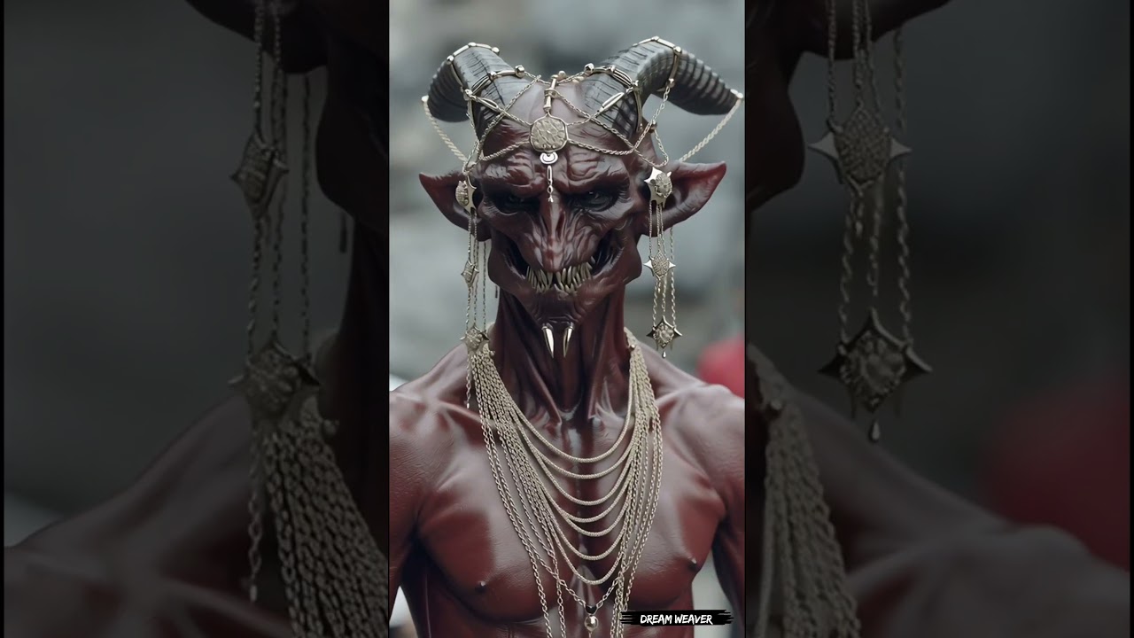 Six faces of demonscreated with artificial intelligence.