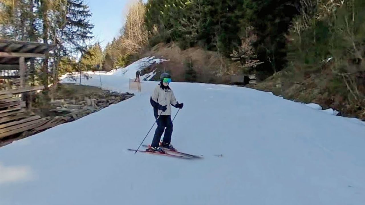 St Johann, Austria, February 2024. Skiing blue runs 11, 6, 6a, and 9