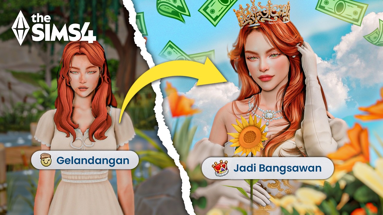 GELANDANGAN Jadi BANGSAWAN di The Sims 4 (+GIVEAWAY Royalty & Legacy EP) 👑✨