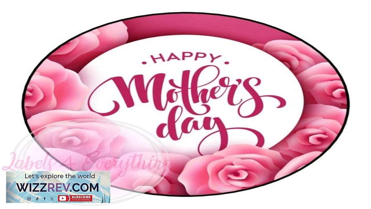 Mothers Day Stickers Flowers Pink Roses Treat Sweet Cones Labels Gift