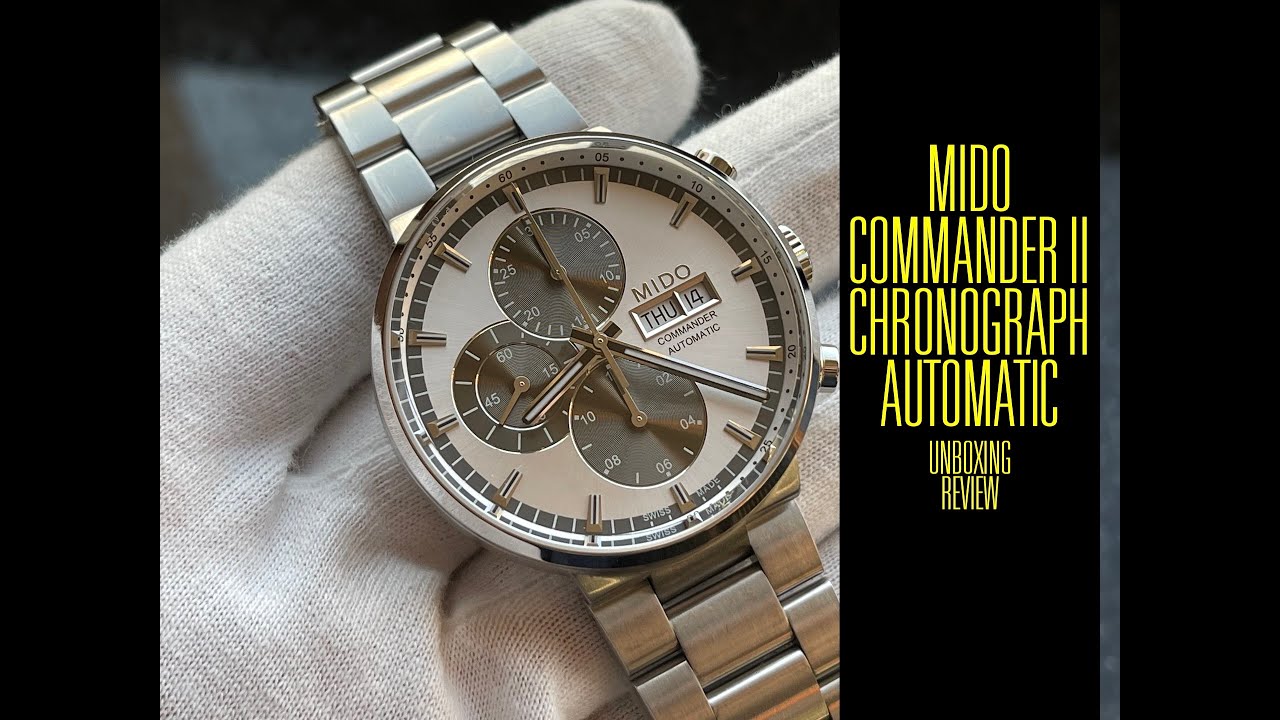 Mido Commander Chronograph Automatic M014.414.11.031.09 Watch | Unboxing e Review | Valjoux Relogios