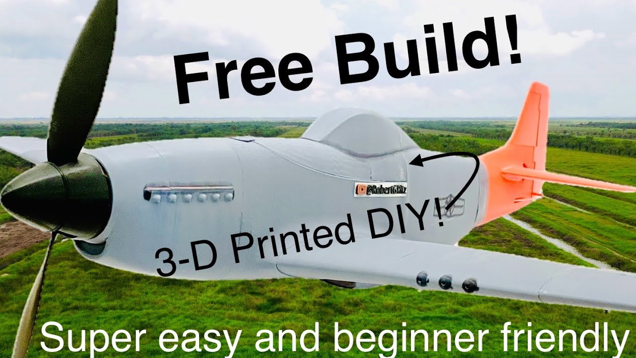 Free Plans 3-D Printed P51D RC Airplane!!! DIY!