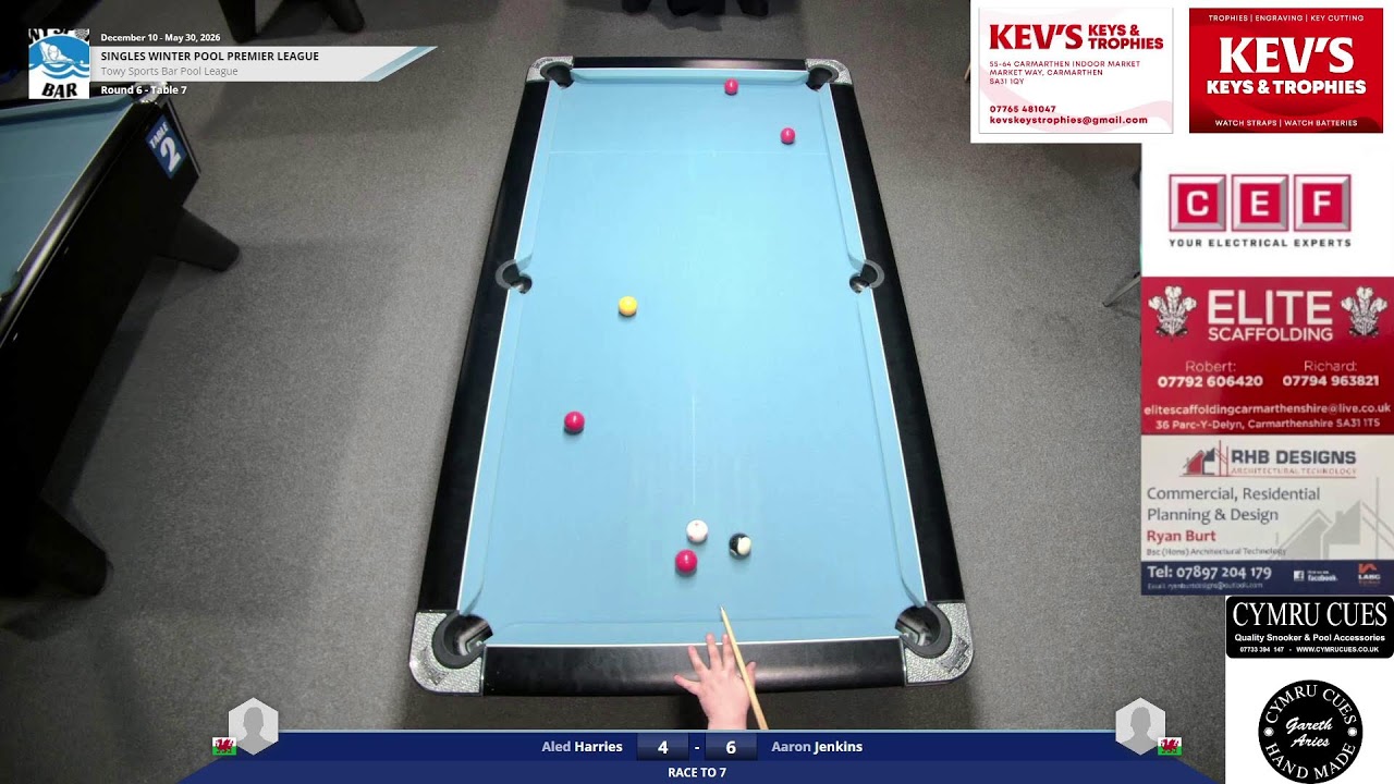 Aled Harries Vs Aaron Jenkins Winter Pool Premier League