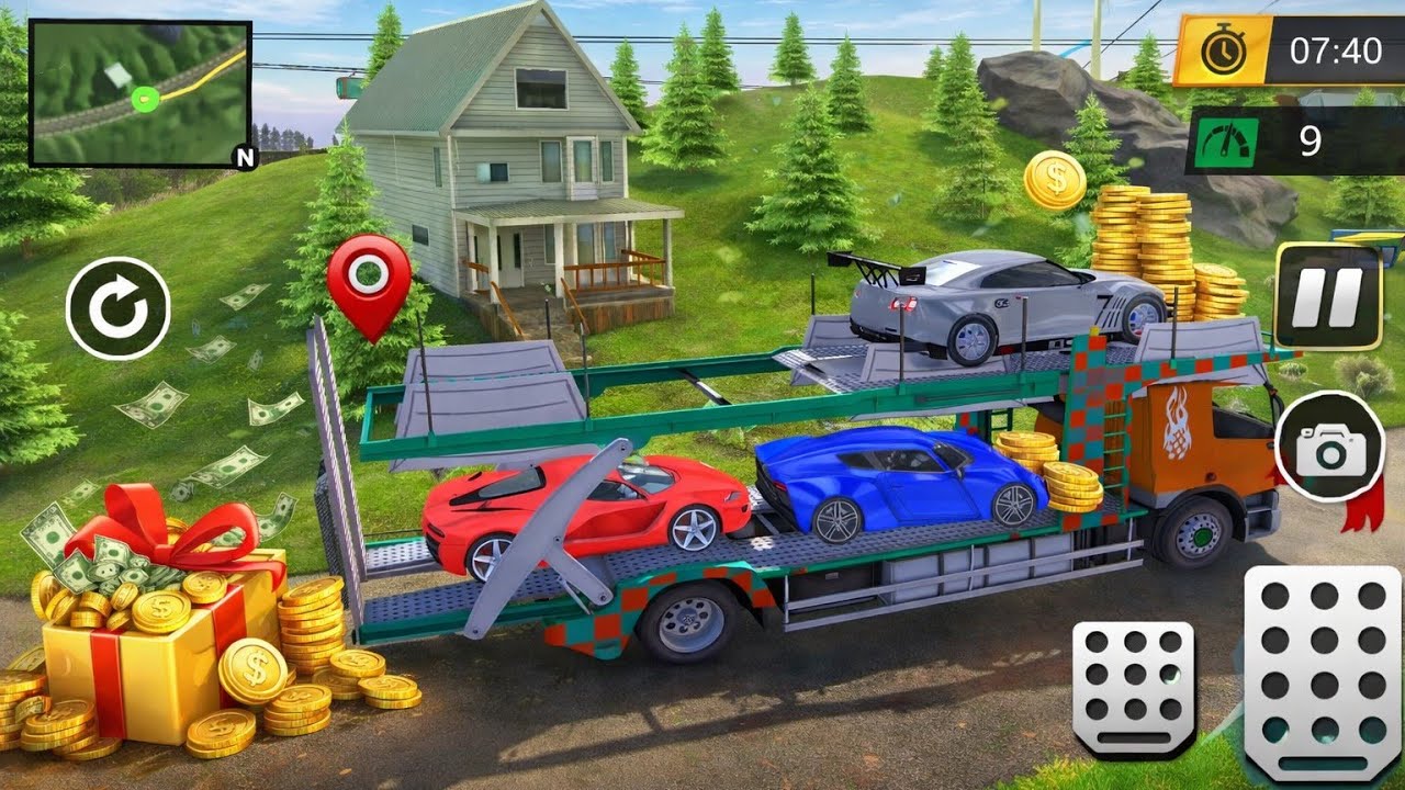 Flatbed Trailer McQueen Transportation with Truck - Speedbumps vs Cars vs Train - BeamNG.Drive #3