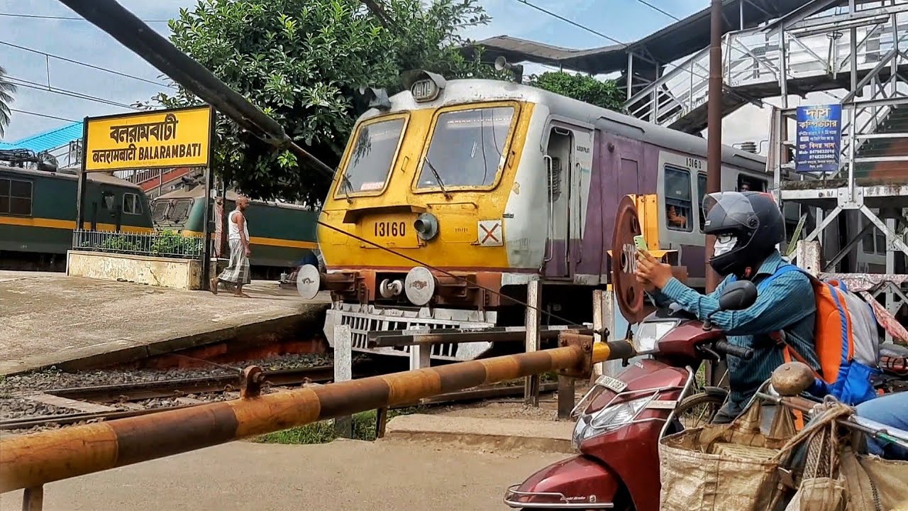 Angry mode freight train & aerodynamic Local train skipping out busy railway gate