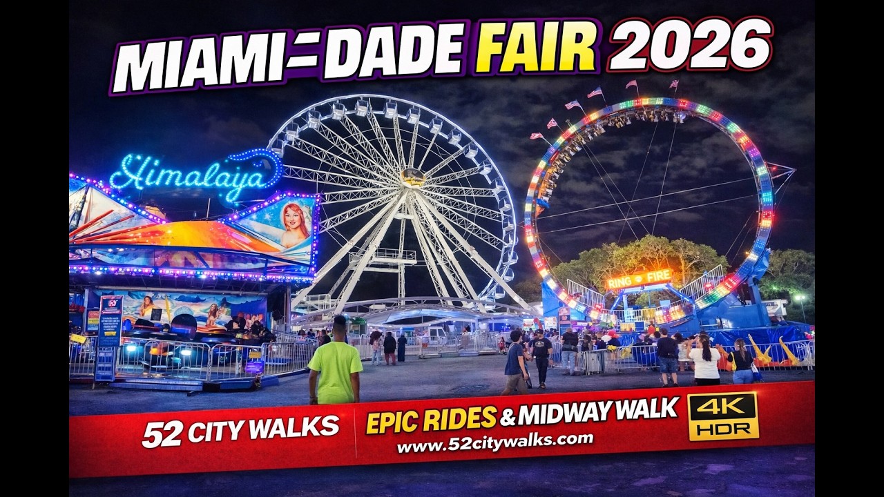 Miami-Dade Fair 2026 🎡 Epic Rides, Food,  Midway Walk & Good Fun Times! | Miami Florida 4K