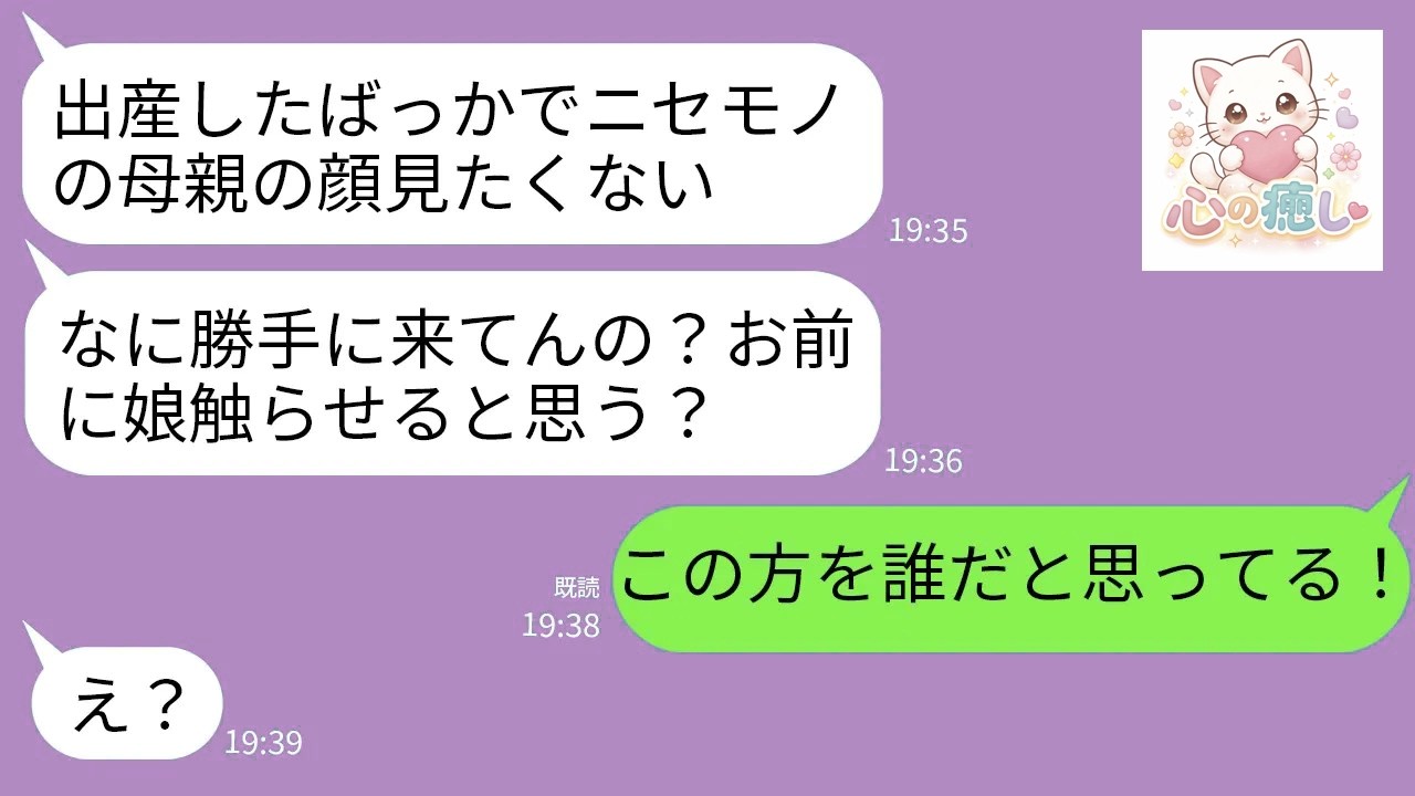 【LINE】夫の連れ子が結婚し出産。大喜びで病院に駆けつけた私に連れ子「偽の母親が娘に触るな！病院から出てけ！」→直後、連れ子の夫がガタガタ震え出した理由が…w