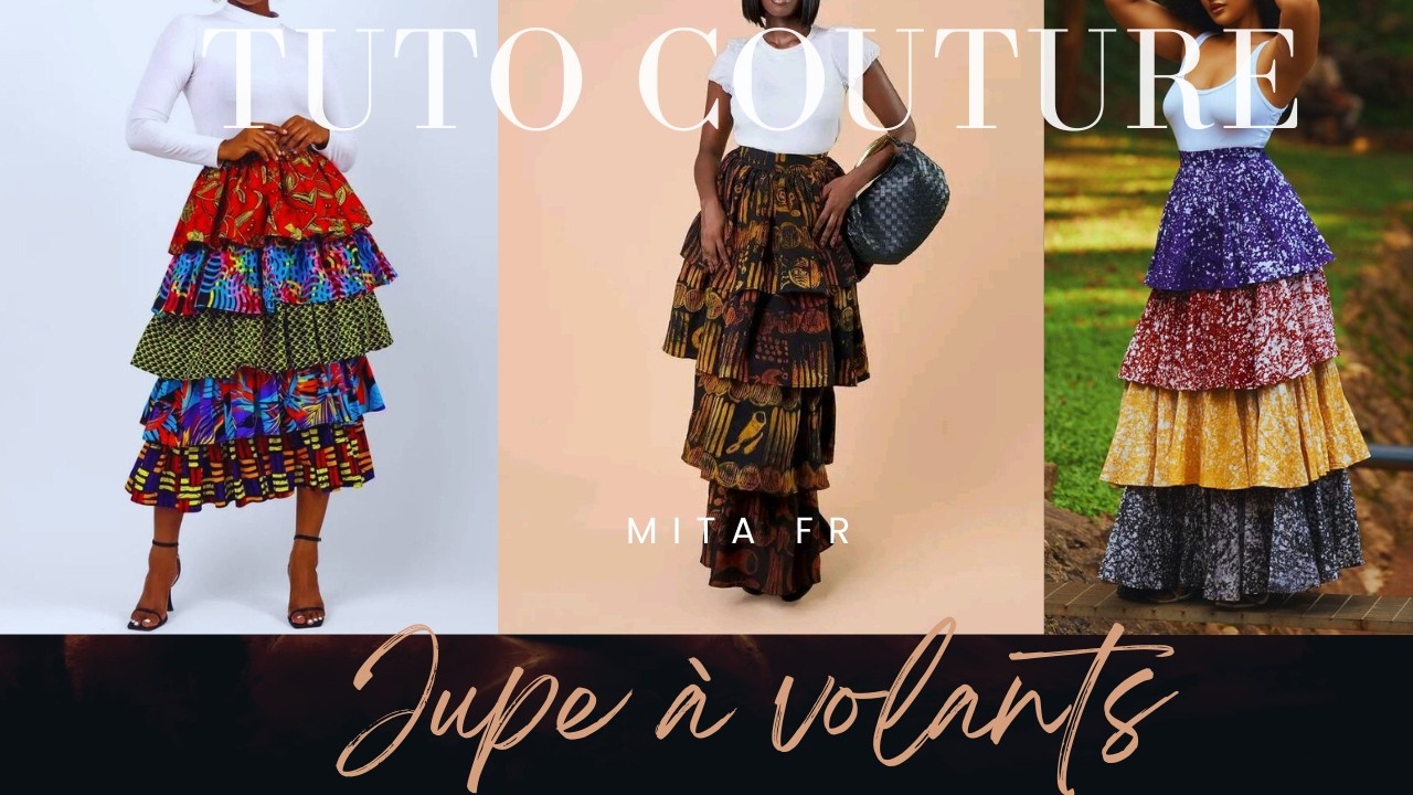 COMMENT COUPER ET COUDRE UNE JUPE A VOLANTS | TUTORIEL COUTURE Détaillé 