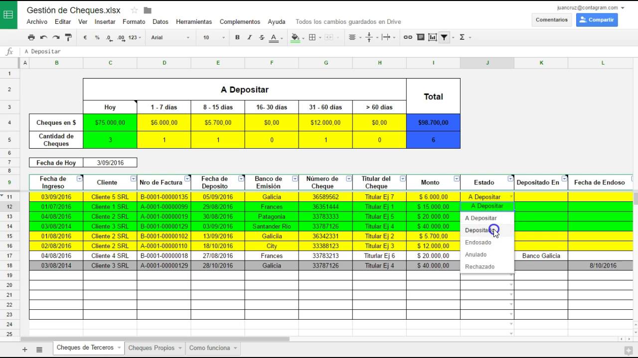 Tutorial: Planilla para la Gestión de Cheques