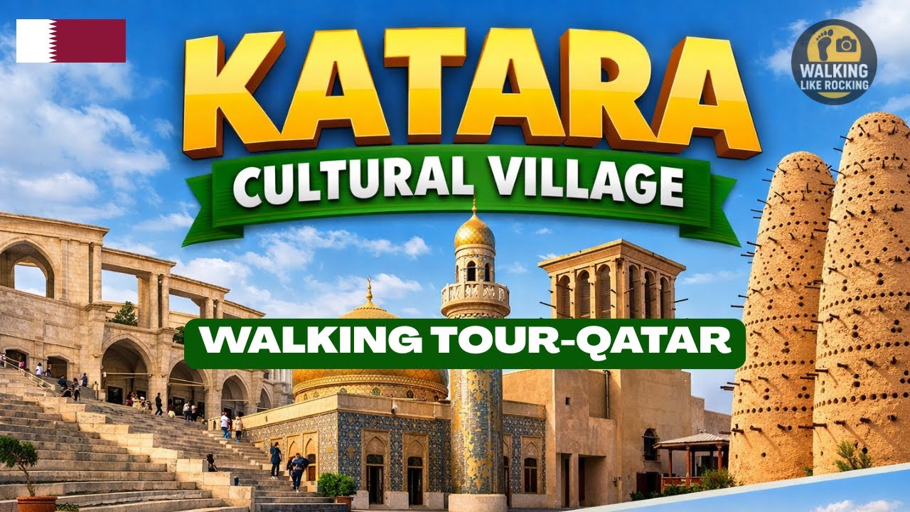 Katara Cultural Village Qatar Walking Tour 🇶🇦 | Real Atmosphere & Natural Sounds #qatar