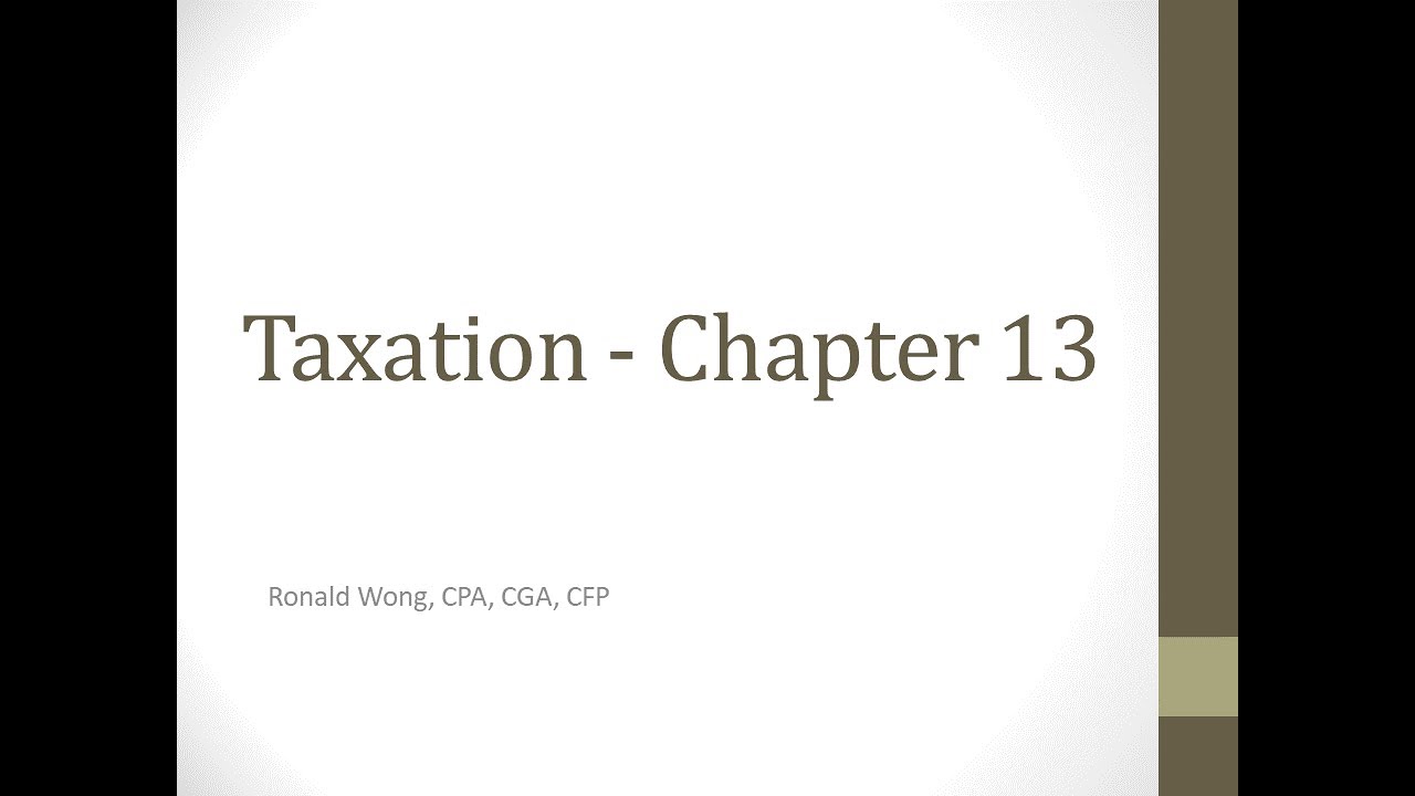 Taxation   Chapter 13