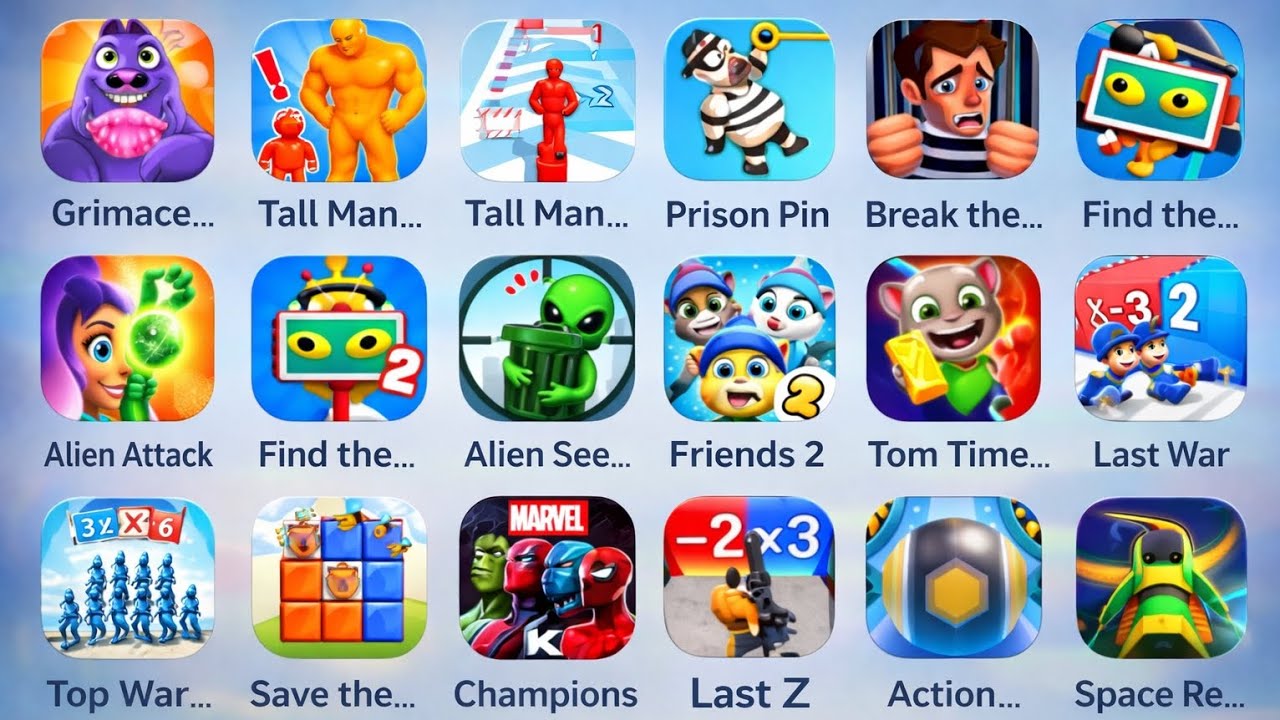 Prison Pin, Last War,  Alien Attack, Grimace... 